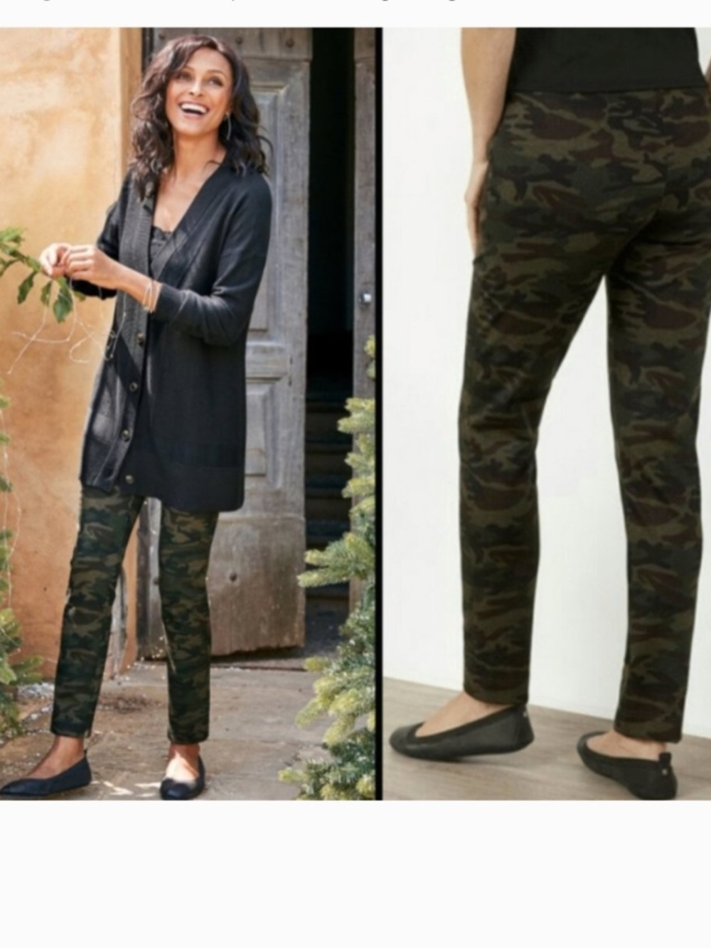 Soft Surroundings Willow Camo Pants Size 8 Trousers has pockets EUC